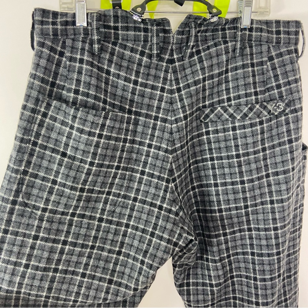 Men's Black Plaid Dress Pants - Classic Tailored Fit - Picture 6 of 12